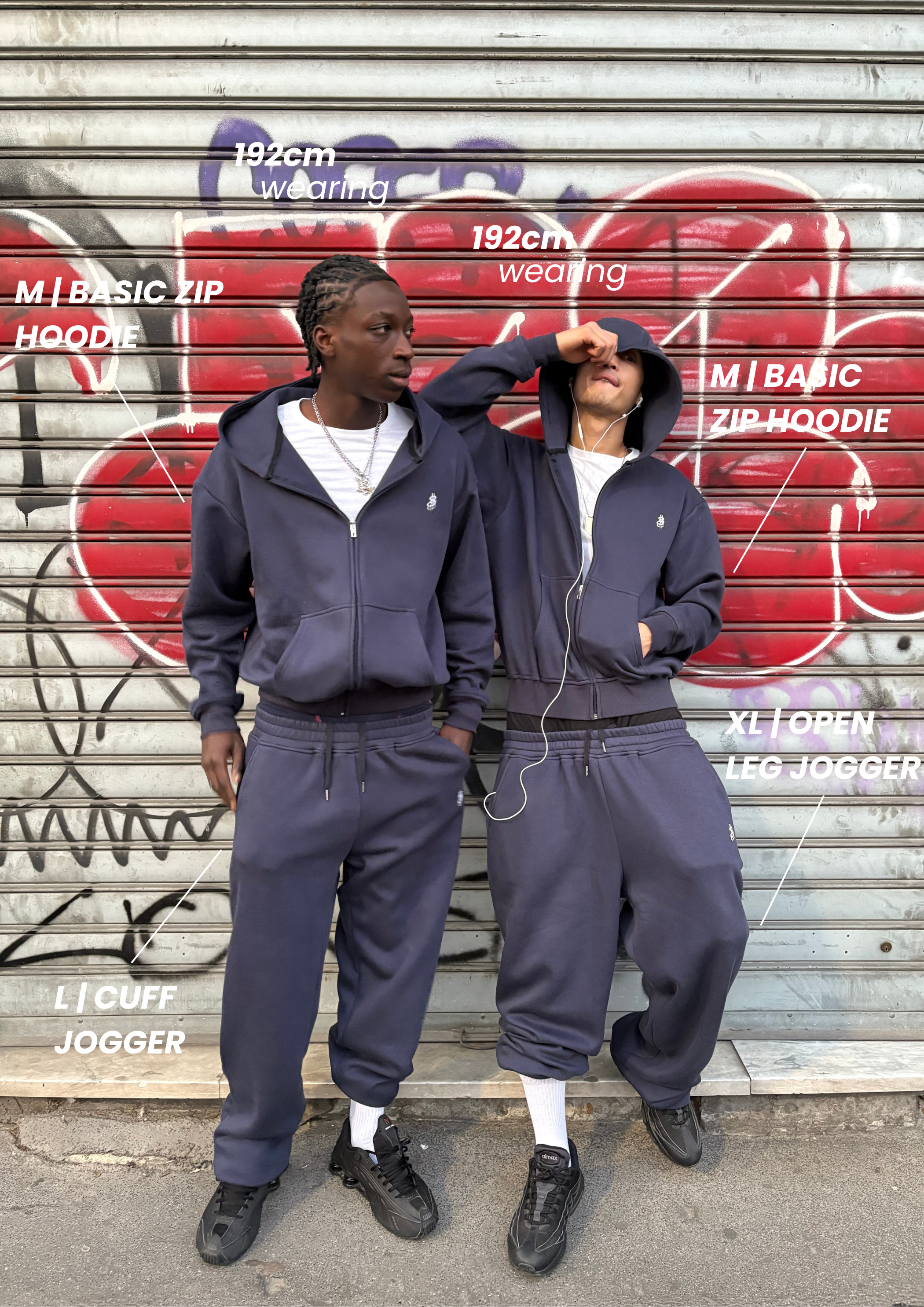 ZIP HOODIE NAVY BLUE