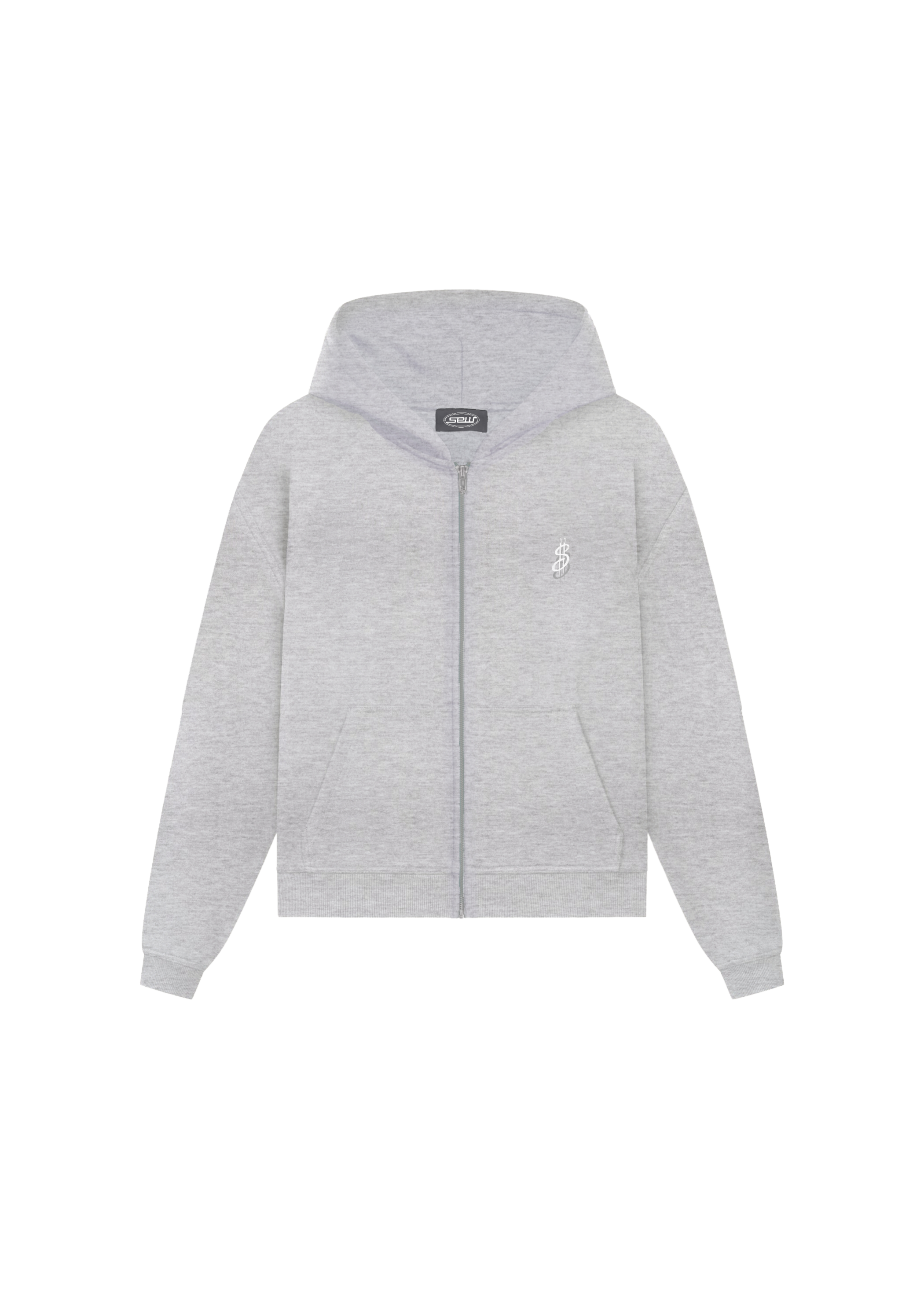 ZIP HOODIE GREY MELANGE