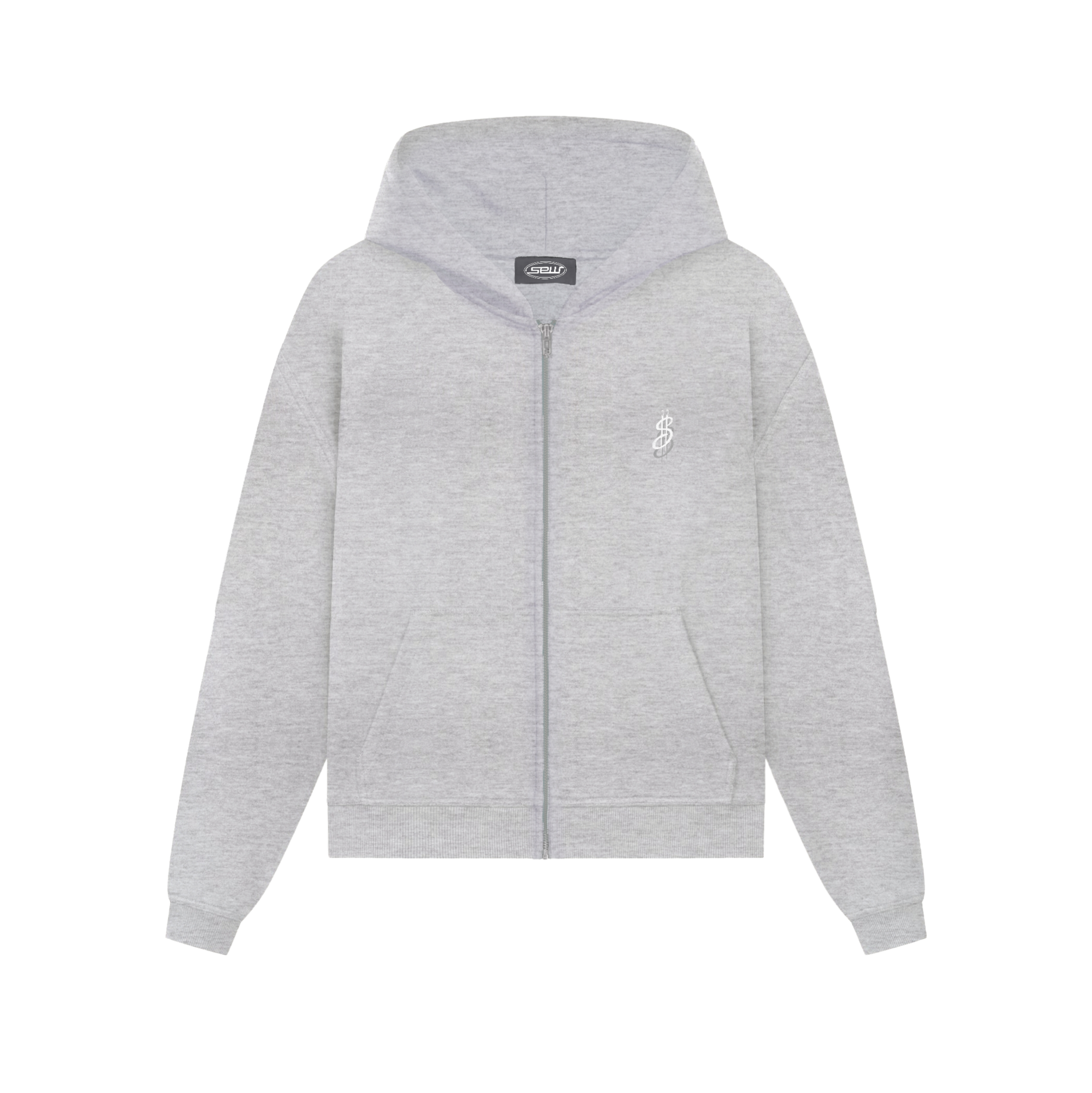 ZIP HOODIE GREY MELANGE