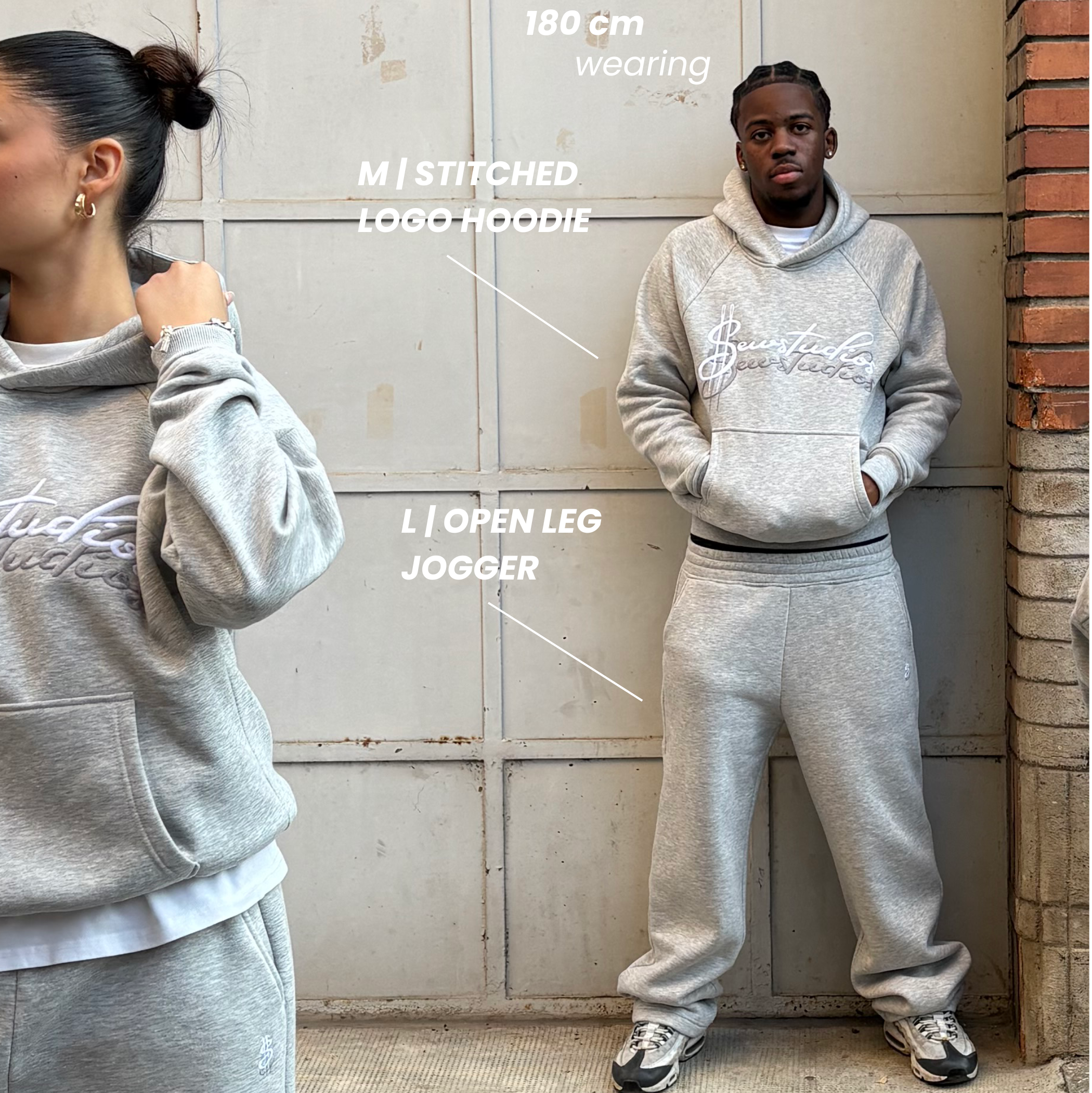 OPEN LEG JOGGER GREY MELANGE