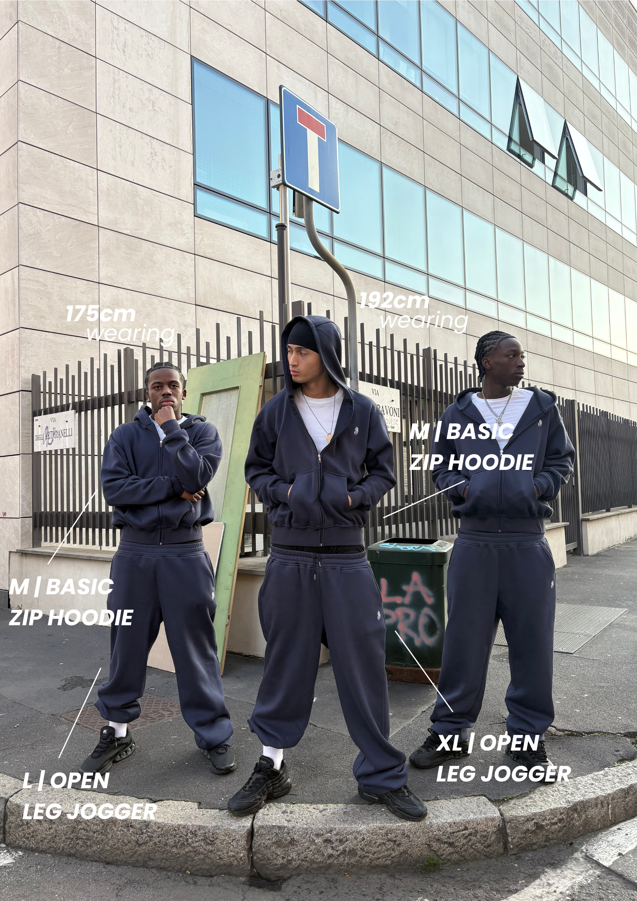 OPEN LEG JOGGER NAVY BLUE