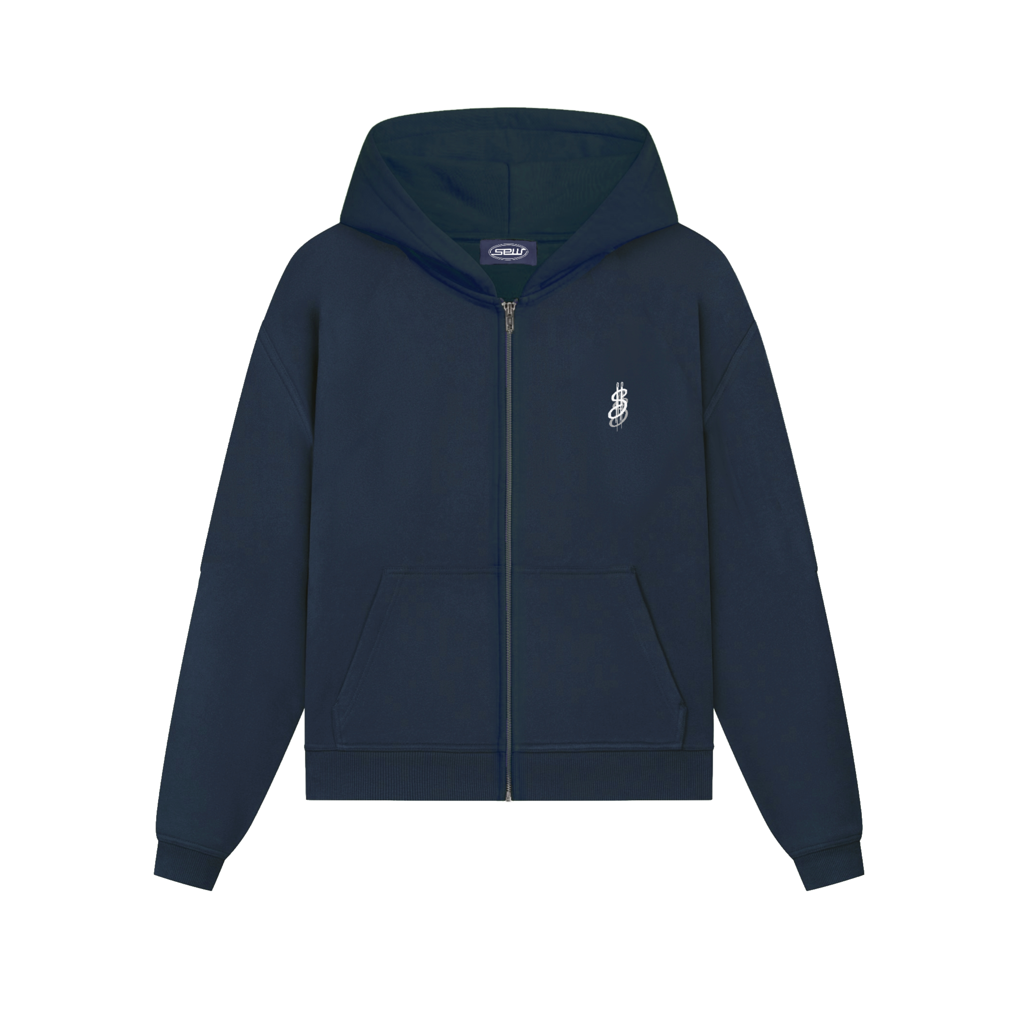 ZIP HOODIE NAVY BLUE
