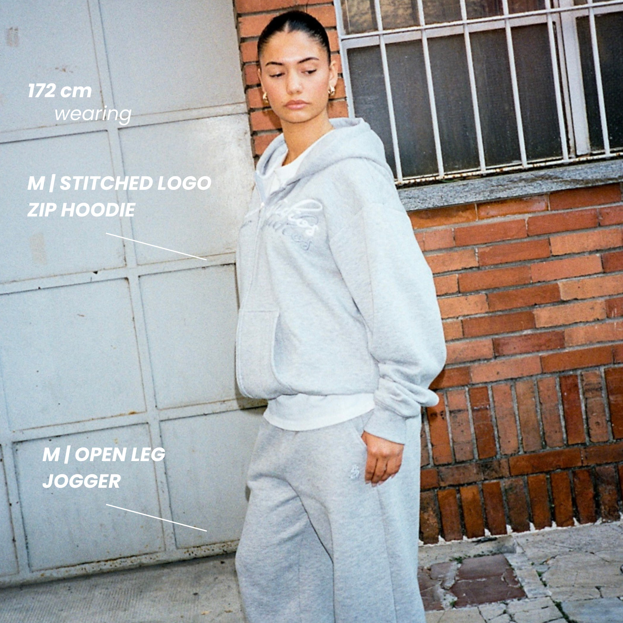 OG LOGO ZIP HOODIE GREY MELANGE