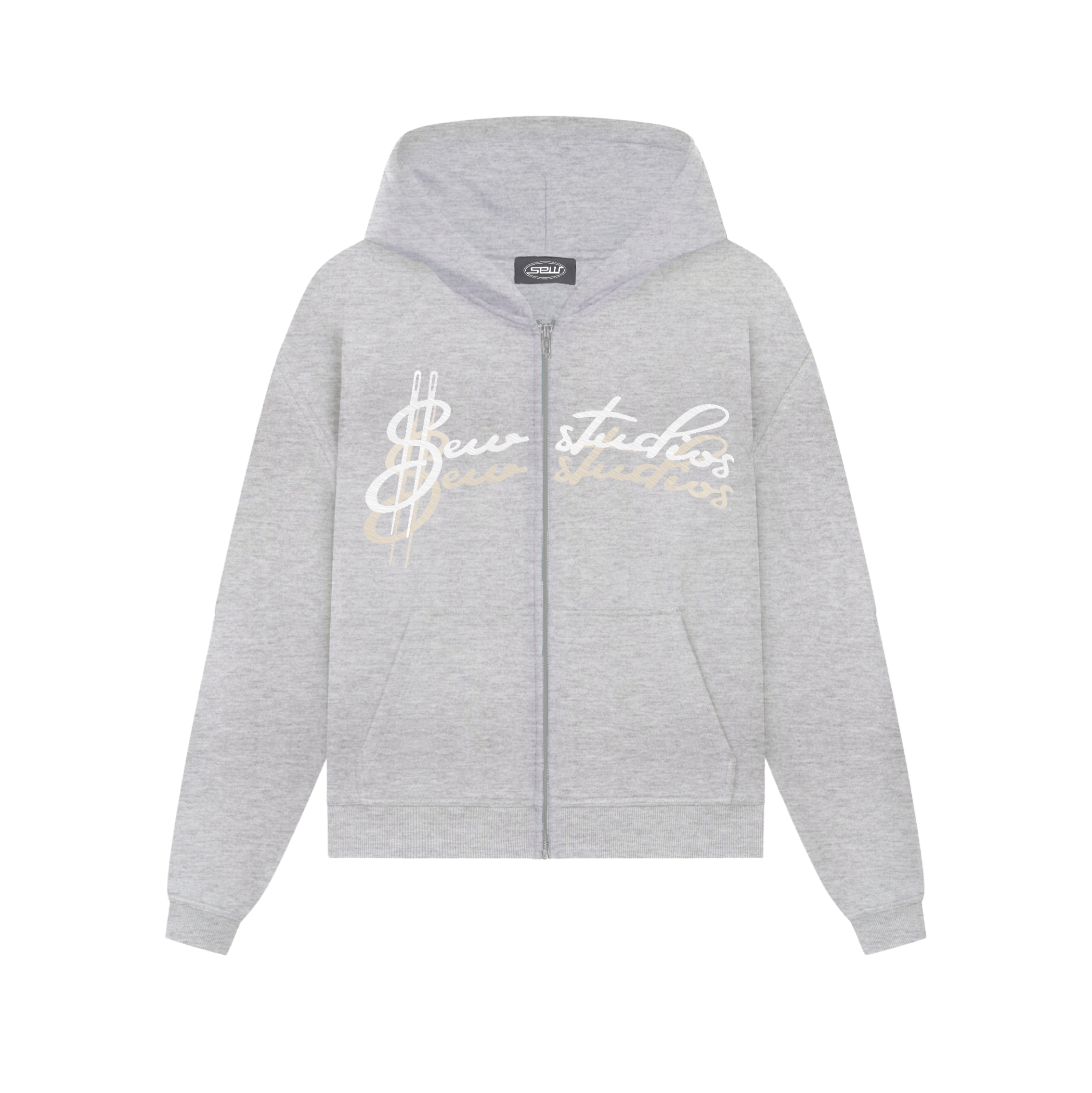 OG LOGO ZIP HOODIE GREY MELANGE