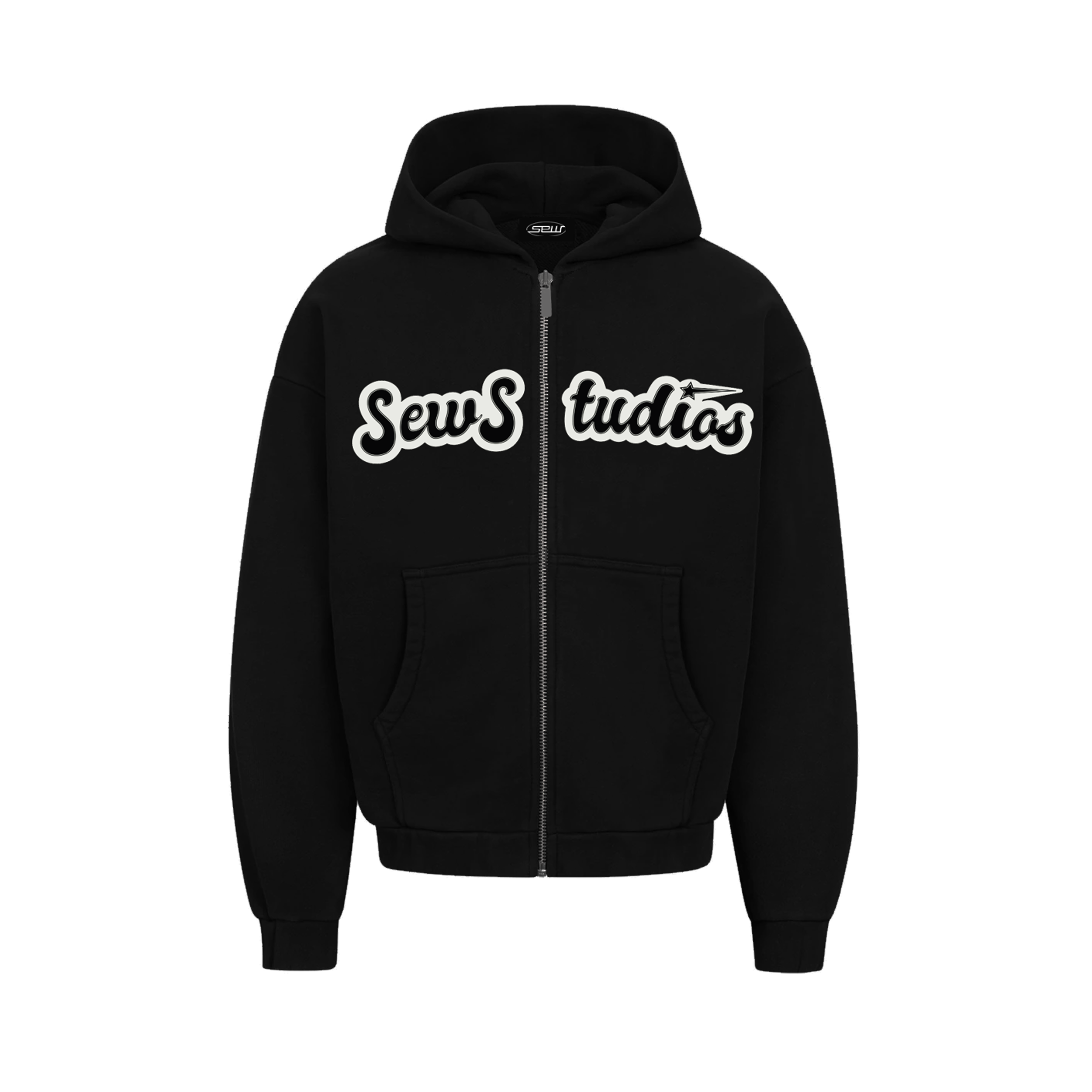 HEAVY BLACK ZIP-HOODIE