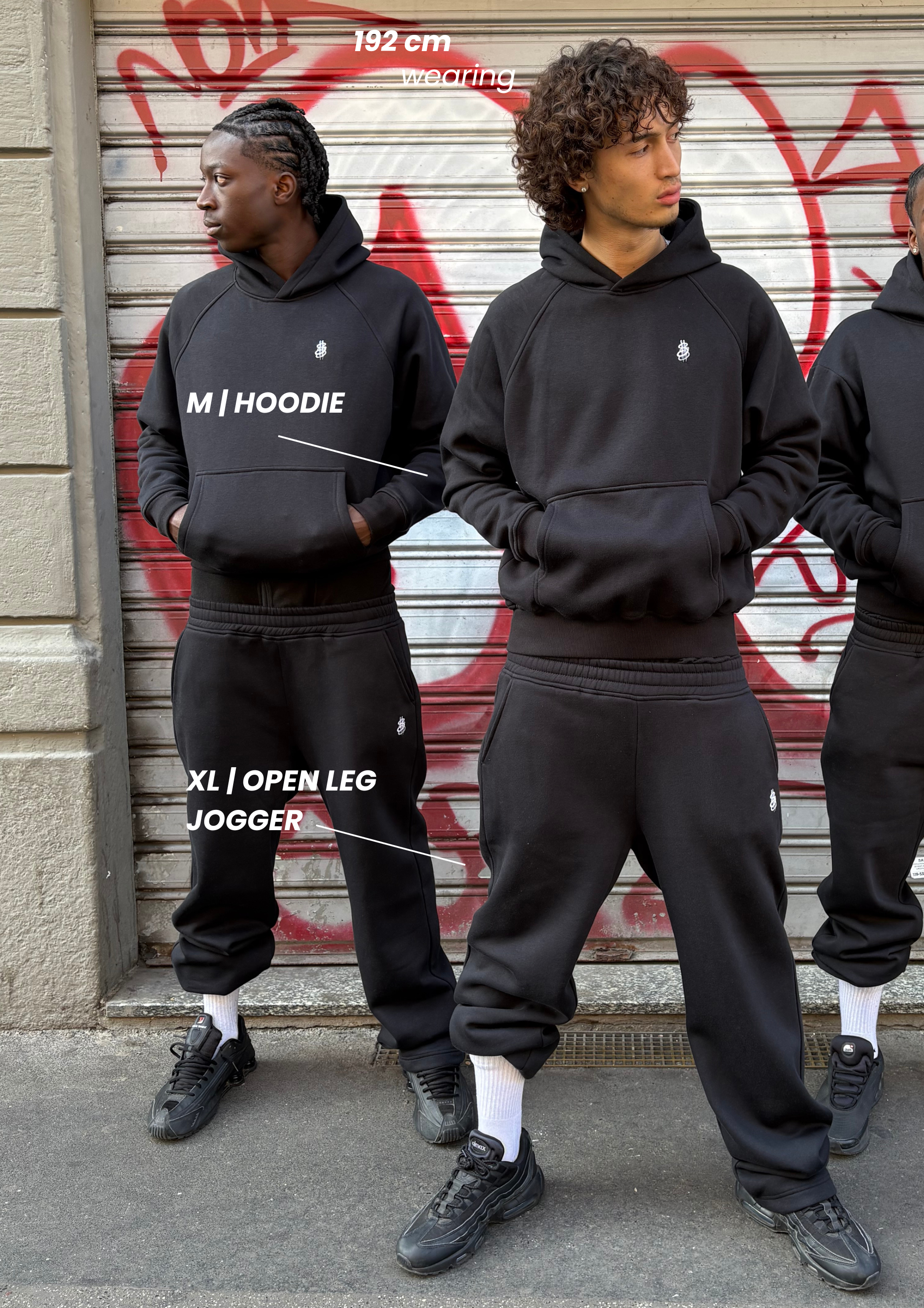 OPEN LEG JOGGER BLACK