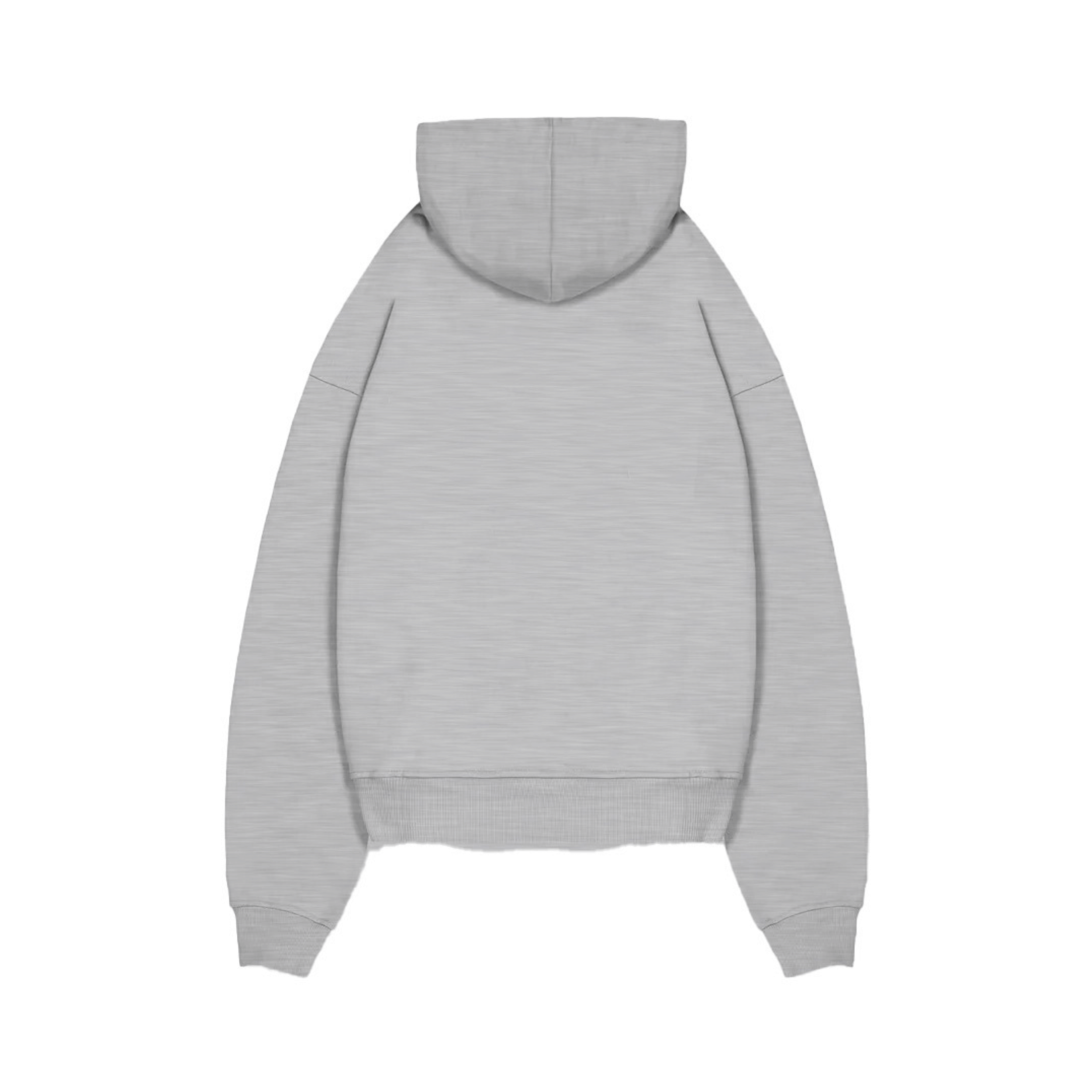 STITCHED LOGO ZIP HOODIE GRAU
