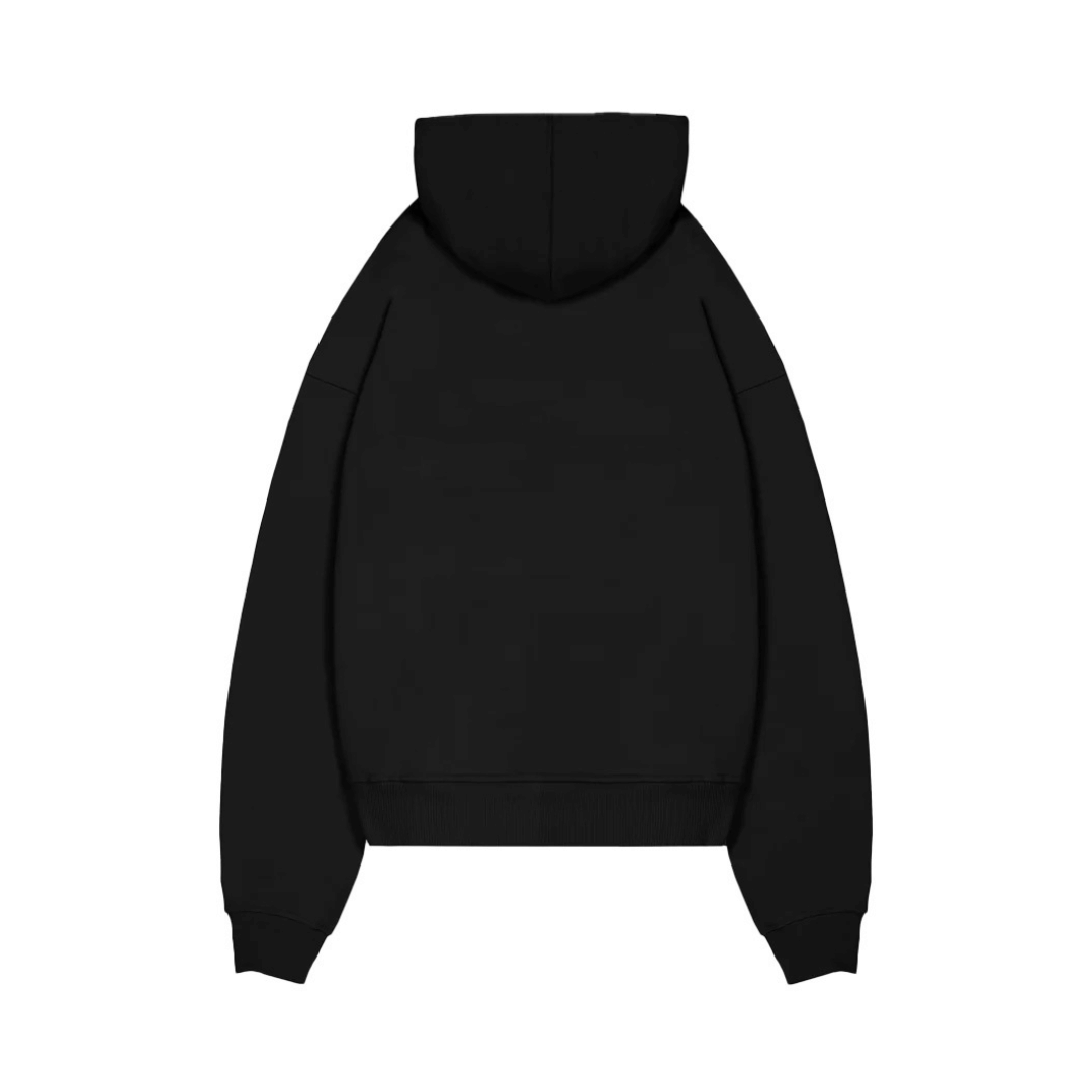 STITCHED LOGO ZIP HOODIE SCHWARZ