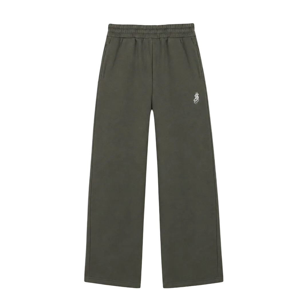OPEN LEG JOGGER OLIVE GREEN